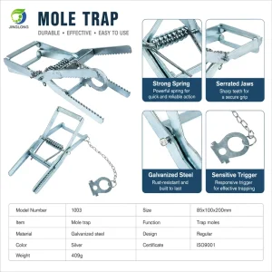 1003 Galvanized Steel Mole Trap Outdoor Garden Pest Control Trap for Mole Gopher Vole