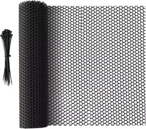 15.7IN X 16.4FT Garden Snake Barrier Black Plastic Chicken Wire Mesh Fencing Pet Proof Barrier Net