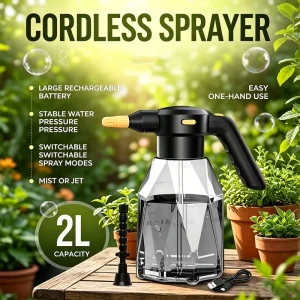 2L Automatic Electric Plant Watering Can New Designed Electrical Mist Sprayer Lithium Battery Sprayer