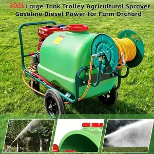 300 L Hand Push High-Pressure Sprayer Gasoline Diesel Agricultural Spray Machine for Orchard Farm