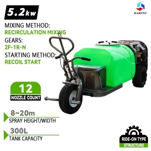 300L Agricultural Self propelled Gasoline Engine Gear Sprayer Portable Long Range Pesticide Sprayer