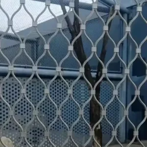 304 Stainless Steel PVC 6 Feet Anti UV Easily Assembled Plain Weave Zoo Wire Mesh Rope Net Cable Woven Enclosure Cutting Welding