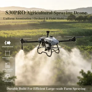 30L Agricultural Drone Sprayer, Aluminum Alloy and Carbon Fiber Frame, 6-8m Spray Width, Two Batteries