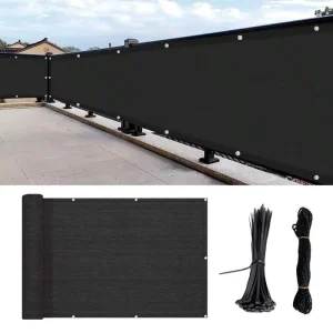 3ft 4ft 5ft 6ft Height Privacy Fence Netting Roll PE Coated Mesh with Zip Ties for Chain Link Wooden Iron Fence DIY Installation