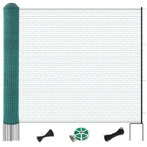 40in X 98.4ft Garden Mesh Fence Temporary Safety Fencing with Steel Stakes for Construction Backyard Chickens