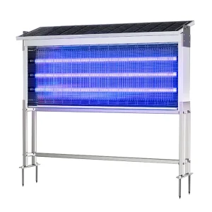 60W Solar LED Mosquito and Fly Killer Lamp Monocrystalline Panel Dual-Mode Operation 9000mAh IP44 120-180m Coverage Outdoor Use