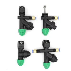 6mm Quick Push-Fit Anti-Drip Fan Spray Nozzle Assembly Single or Double Outlet Adjustable Angle Plastic Nozzle Holder