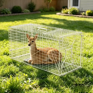 95x34x32cm Heavy Duty Solid Eco Friendly Portable Extra Large Animal Trap with Reinforced Frame for Foxes Rescue Control