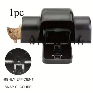 ABS Mouse Trap with 4 Entries, Protective Cover, and Bait Slot for Indoor Rat Pest Control