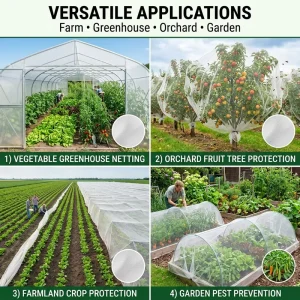 Agricultural Insect Net HDPE Mesh Garden Netting Anti-Pest UV-Proof Greenhouse Protection Net