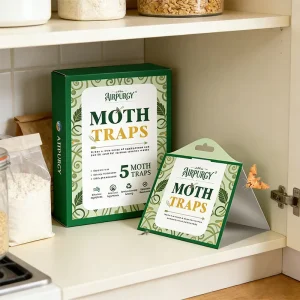 Airpurgy Hormone Powered Moth Trap (Hook Free) Efficient Home Pest Control with 50% 80% Active Ingredient Content