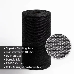 Anti UV HDPE Shade Net 30% 95% Shade Rate Black Color All Season Use for Greenhouse Agricultural Applications 5 10 Year Lifespan
