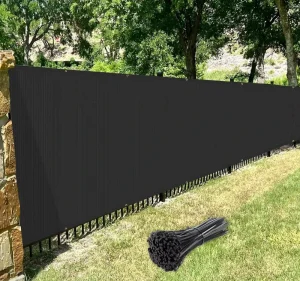Black HDPE Privacy Screen Fence Netting Heavy Duty UV Resistant with Copper Grommets for Garden Patio Balcony