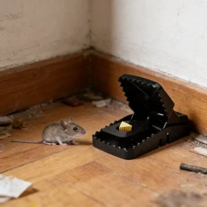 Black Portable Kitchen Mouse Trap for Indoor Pest Control