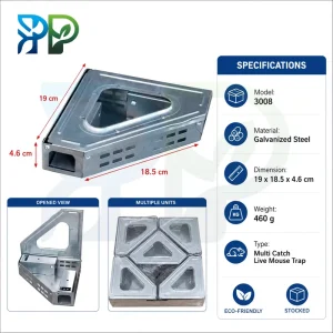 Corner Multi Catch Mouse Trap Professional Metal Live Rodent Trap for Mice Control with Safe Design OEM Supplier