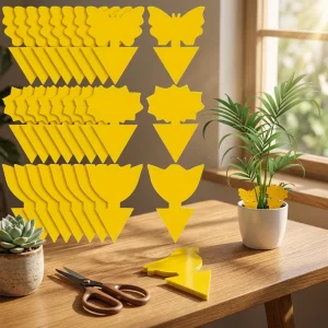 Custom Logo Sun Shaped Sticky Flower Factory Soil Stake Water Resistant Glue Trap for Potted Citrus Fruit Plants