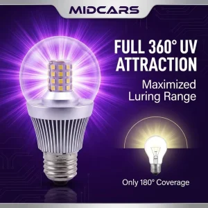 DC UV LED Bulb 12V 24V 48V 60V 85V 360 Degree Corn Light for Solar Bug Zapper Insect Trap Remote Off Grid Farm Lamp