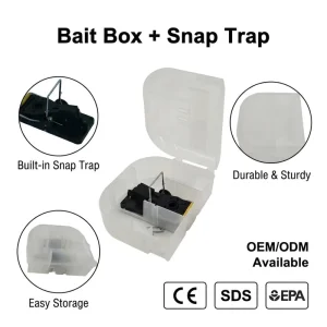 Durable Solid Plastic Mouse Bait Station Mouse Trap Reusable Eco Friendly Waterproof Portable Animal Control Pest Management