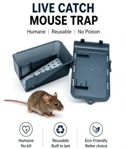 Eco friendly Safety Humane Live Catch Mouse Trap Plastic Rodent Bait Station Box Pest Control