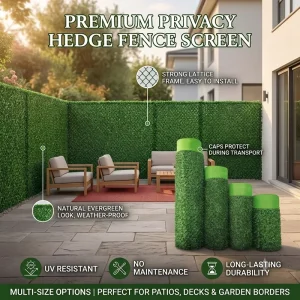 Factory Artificial Evergreen Hedge Plants Grass Green Wall Panels and Privacy Fences with Wire Net