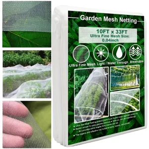 Garden Net Plant Cover 10×33 Feet Ultra fine Mesh Protective Net for Vegetable Plants Fruit and Flower Crops