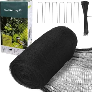 Garden Netting 7.5 X 65 ft Heavy Duty Bird Net 5 8 Inch Mesh Deer Protection Extra Strong Woven Mesh Reusable Kit with Zip Ties