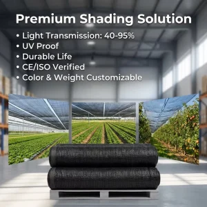 HDPE Anti aging UV Protected 30% 95% Shade Rate Black Agricultural Shade Net for Orchard Crops All Season