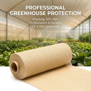 HDPE Beige Warp-Knitted Rectangle Sun Shade Sail with Reinforced Corners