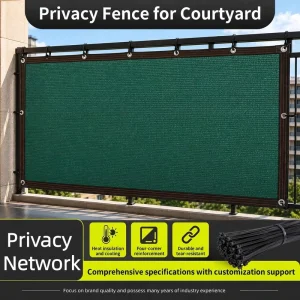 HDPE Privacy Fence Screen with Grommets UV-Resistant Outdoor Garden Patio Backyard Windbreak Netting 90% Blockage 150GSM