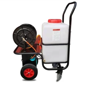 Hand Push Type Rechargeable Electric Sprayer Automatic Retractable Hose High Pressure Sprayer Cart for Orchards Greenhouses High