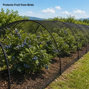 Heavy-Duty Knotted Bird Netting, UV-Resistant HDPE Mesh for Orchard and Garden Protection