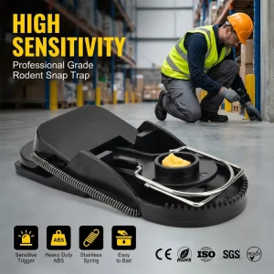 High Sensitivity Solid ABS Reusable Heavy Duty Rodent Snap Trap Mouse Catcher for Mice Professional Use