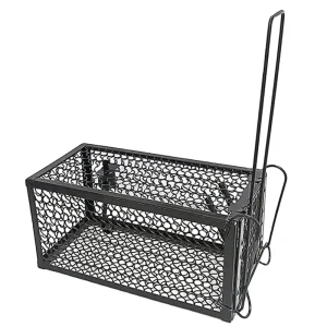 Humane Metal Solid Rat Trap Cage for Mice Foldable Reusable Eco Friendly Live Animal Trap Black Gunter