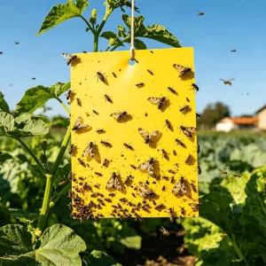 IPM Management Double Sided Plastic Glue Trap for Hydroponic Greenhouse Tomato Pepper Farm Yellow Sticky Insect Board Solid