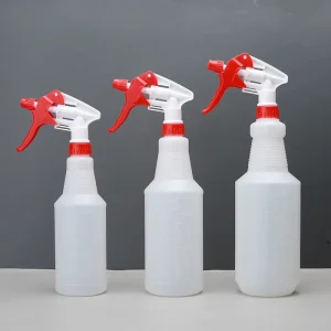 K255 500/1000ml Empty PE Cylindrical Plastic D-Trigger Spray Bottle with Red and White or Blue and White Trigger Sprayer