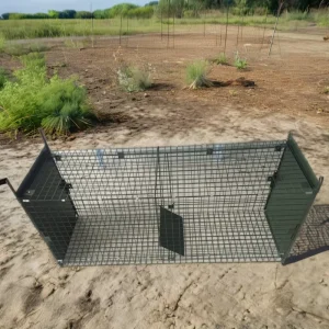 Large Folding Humane Live Animal Trap Cage for Outdoor Use