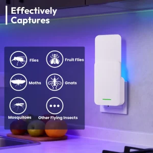 Latest Indoor Fly Insect Trap Pest Control UV Light Sticky Pad Effective Against Mosquitoes Fruit Flies Moths Gnats Wasps