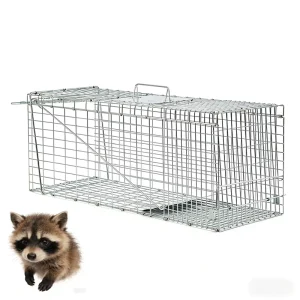 M Commercial Humane Raccoon & Stray Animal Trap Modern Galvanized Steel Construction for Urban Wildlife Management Municipal Use