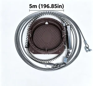 Modern Galvanized Steel Heavy Spring Trap with 5m Long Wire Rope Fixed for Farm & Lawn Wildlife Control Model 422
