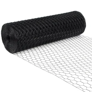 Outdoor Rustproof Hexagonal Wire Mesh Black Vinyl Coated Galvanized Poultry Netting Chicken Coop Garden Fence Plant Protection