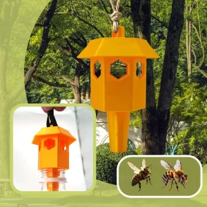 Plastic Yellow Honey Bee Trap Effective Pest Control for Destroying Wasps Outdoor Patio Decorative