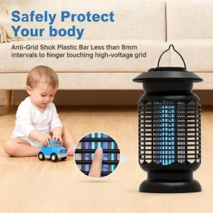 Portable Outdoor Bug Zapper Light Electric Mosquito Killer Lamp with 20 50m Coverage Easy to Clean for Camping & Garden Use