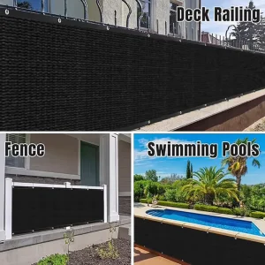 Privacy Screen Net Heat-Set Knitted HDPE 90% Shade Rate Anti-Corrosion Grommets for Garden Perimeter Enclosure