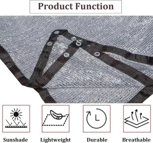 Reflective Aluminum Foil Shade Net HDPE Woven UV-Block Breathable Cover for Car Parking and Outdoor Shade