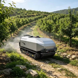 Remote-Controlled Crawler Pesticide Sprayer with Motor, Pump, Engine, and Gearbox