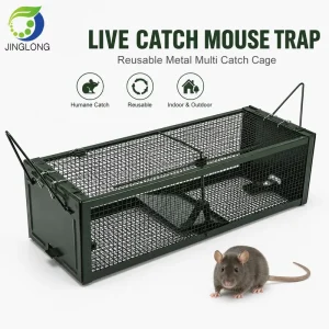 Reusable Metal Live Catch Mouse Trap Cage Humane Multi Catch Rodent Trap for Indoor Outdoor Use