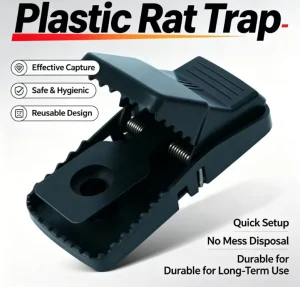 Reusable Plastic Mouse Snap Trap Heavy Duty Serrated Jaw Rodent Catcher for Kitchen Barn Warehouse Pest Control