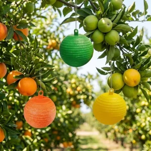 Sticky Insect Hollow Ball with Fruit Fly Pheromone Waterproof Plastic Glue Trap Orchard Hanging Adhesive Gnat Catcher Nontoxic