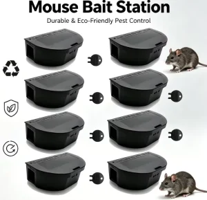 Stocked Durable Large Black Bait Stations for Mice Eco friendly Mouse Bait Station