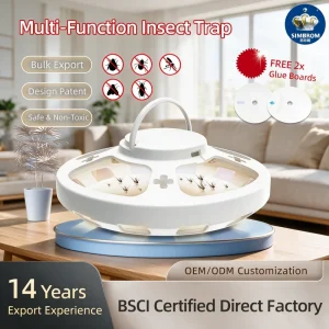 UV Light Sticky Insect Trap Fly and Mosquito Killer with Replaceable Glue Boards for Indoor Pest Control